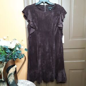 Ivanka Trump Nightshade Dark Plum Ruffle Dress size 16